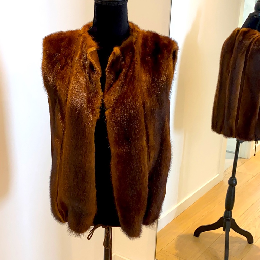 Mink bomber vest